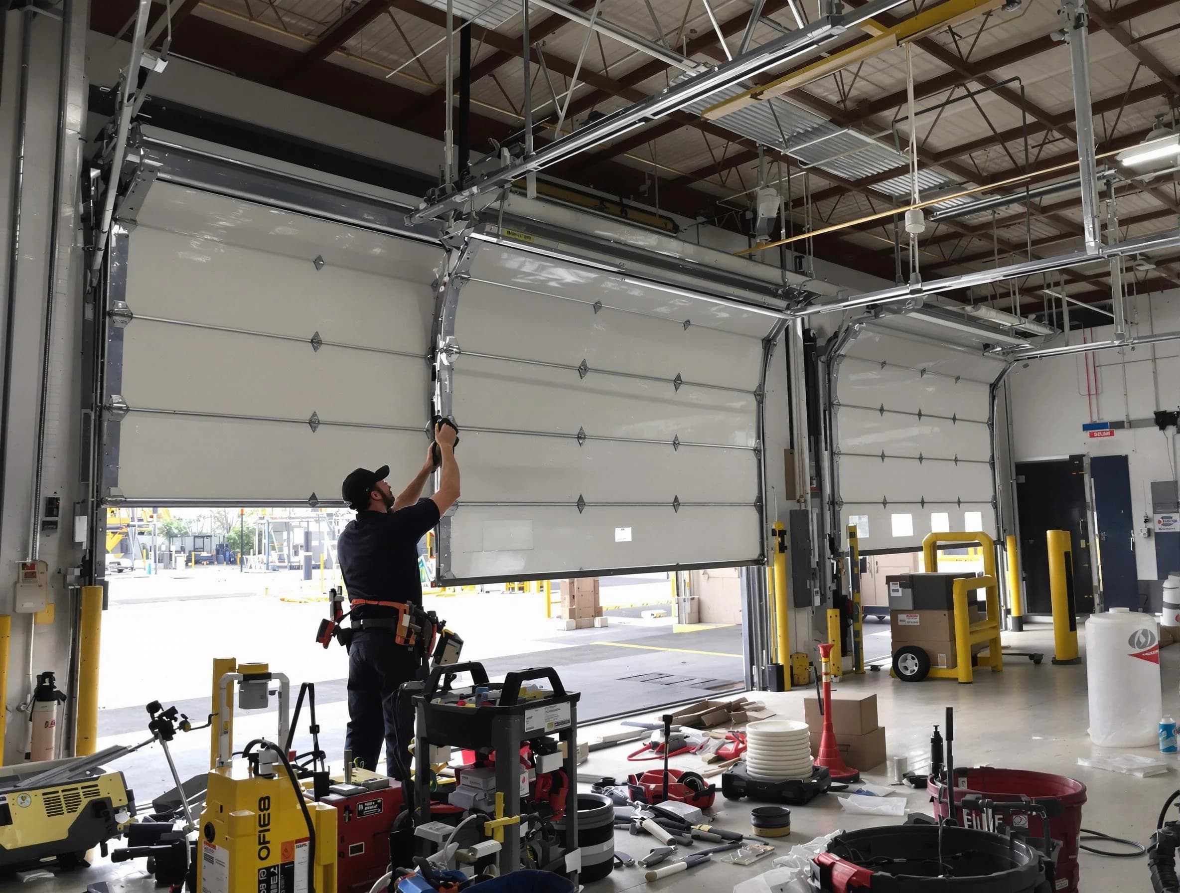 Piedmont Garage Door Repair technician performing commercial garage door repair in Piedmont