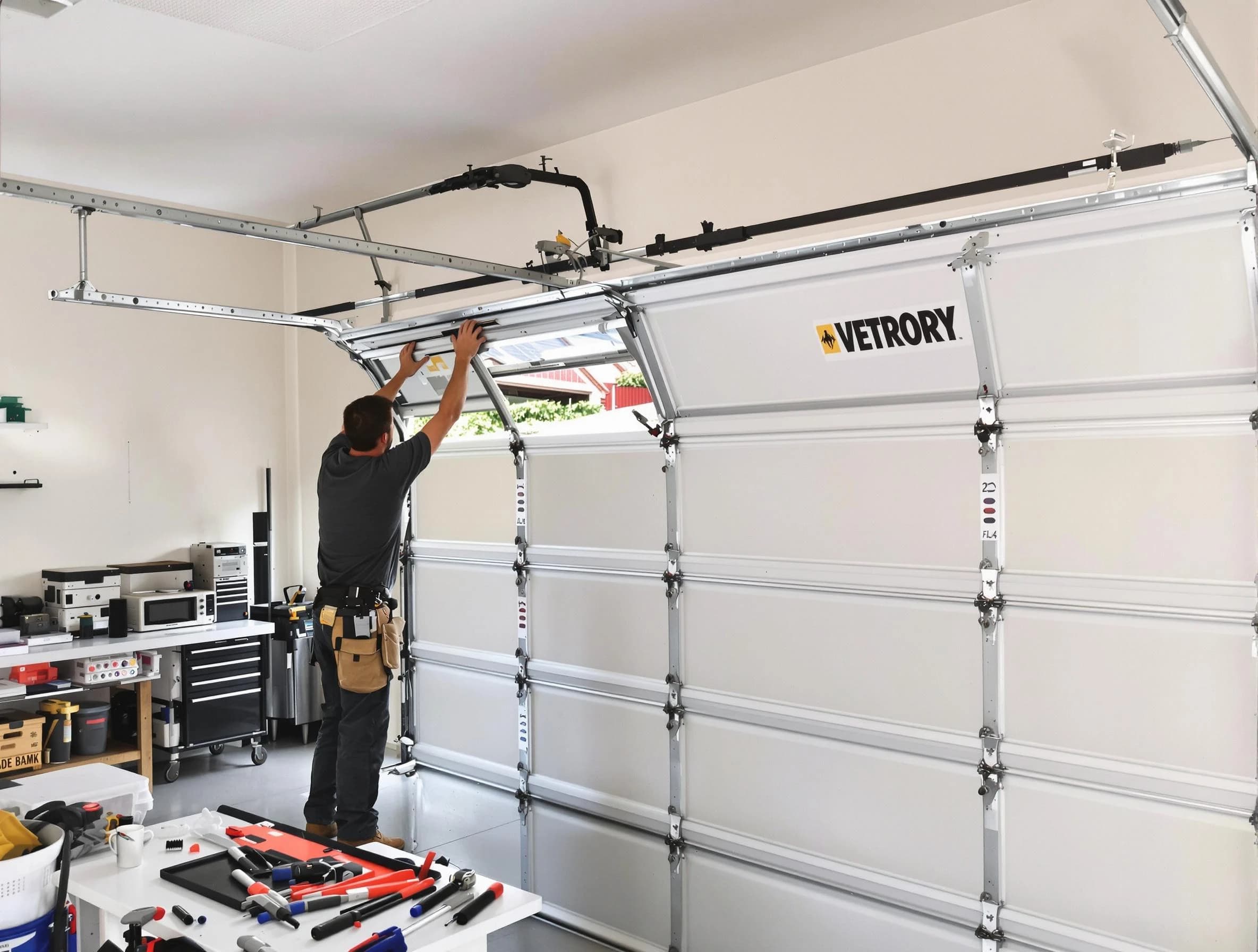 Piedmont Garage Door Repair technician performing section replacement in Piedmont