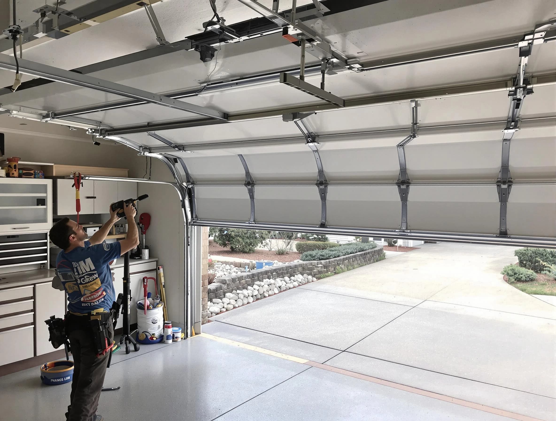 Garage door track repair service by Piedmont Garage Door Repair in Piedmont