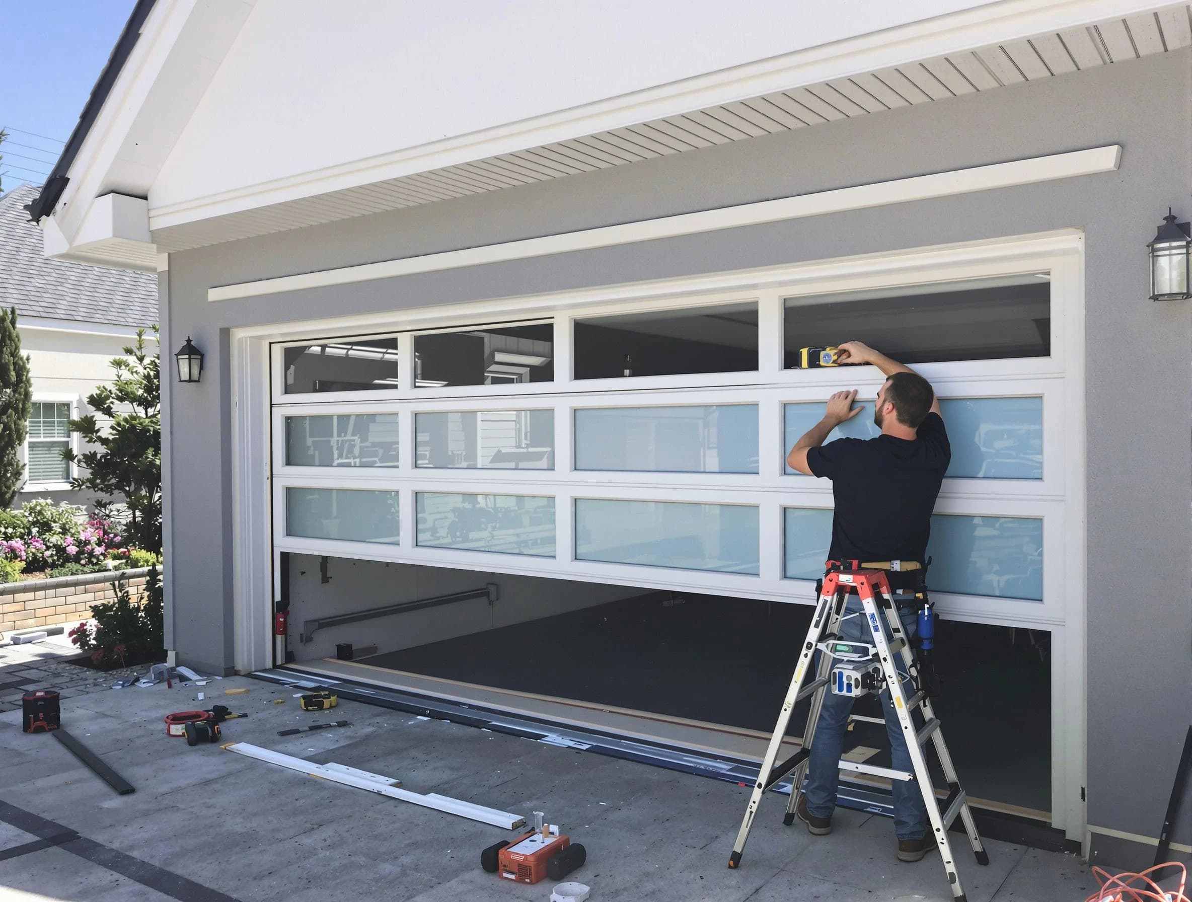 Piedmont Garage Door Repair team performing garage door replacement in Piedmont