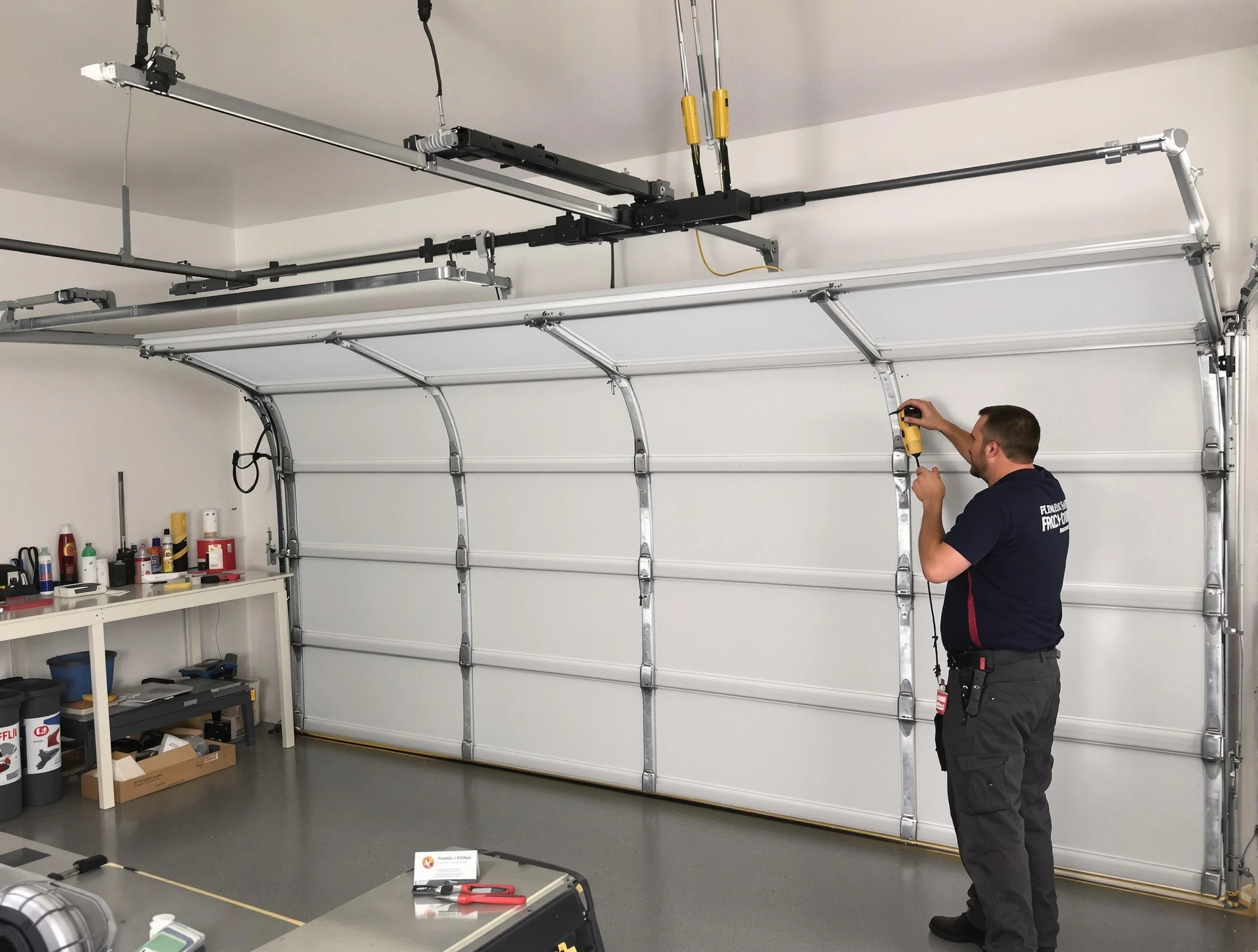 Piedmont Garage Door Repair certified technician performing overhead door system repair in Piedmont