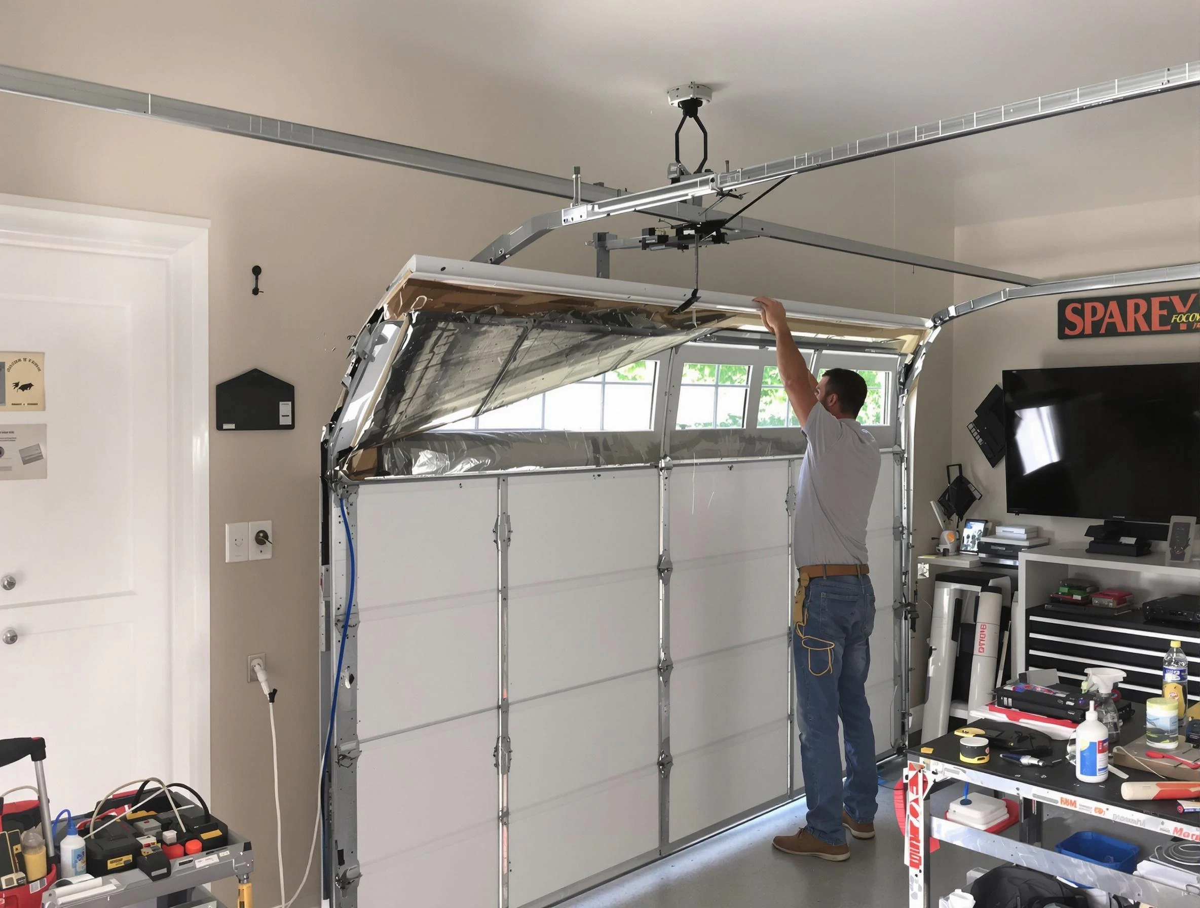 Garage door section replacement by Piedmont Garage Door Repair in Piedmont