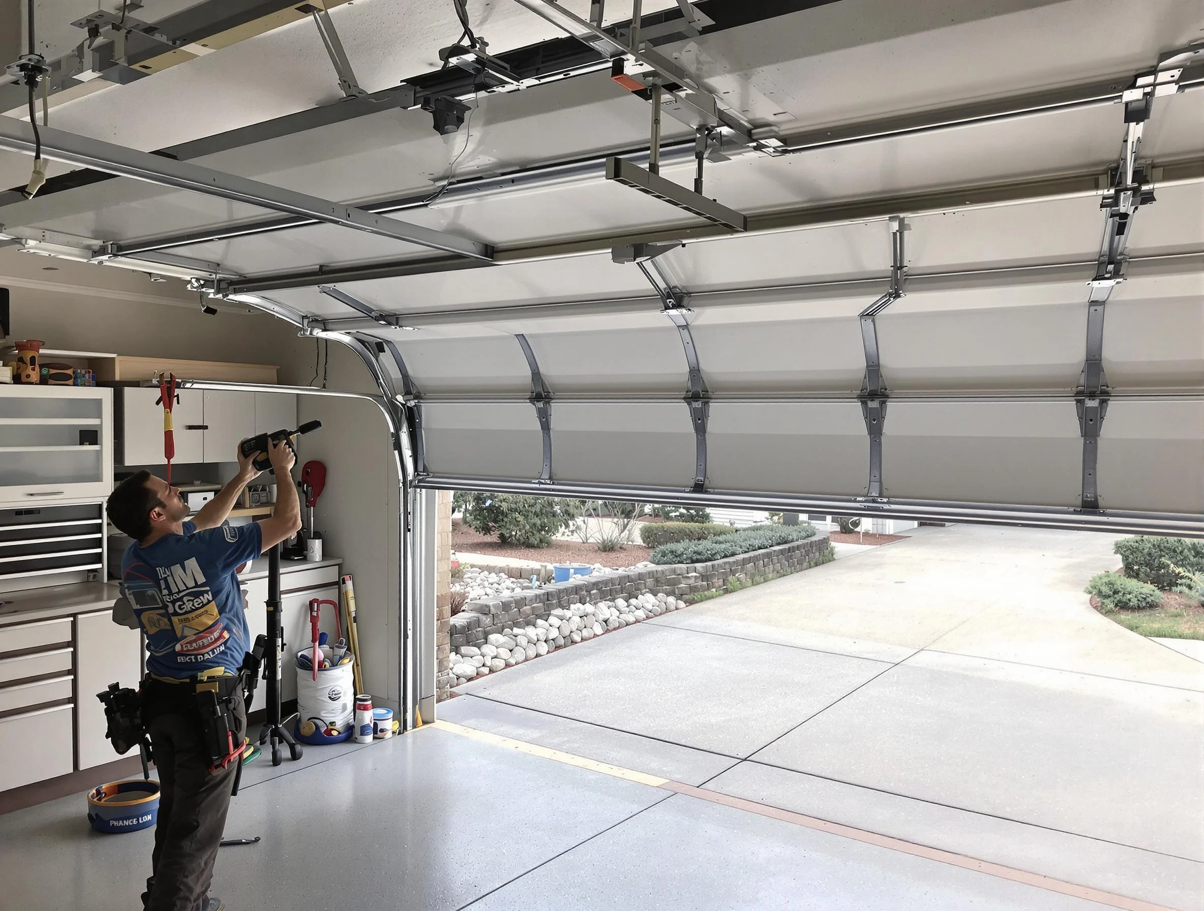 Garage door track repair service by Piedmont Garage Door Repair in Piedmont